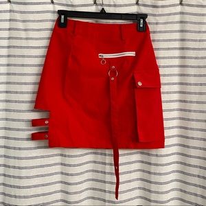 SOLD Red Fitted Gothic Mini Skirt